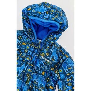 Columbia Baby Snowsuit  12-18 Months Blue With Wolf, Bear Buffalo Pattern